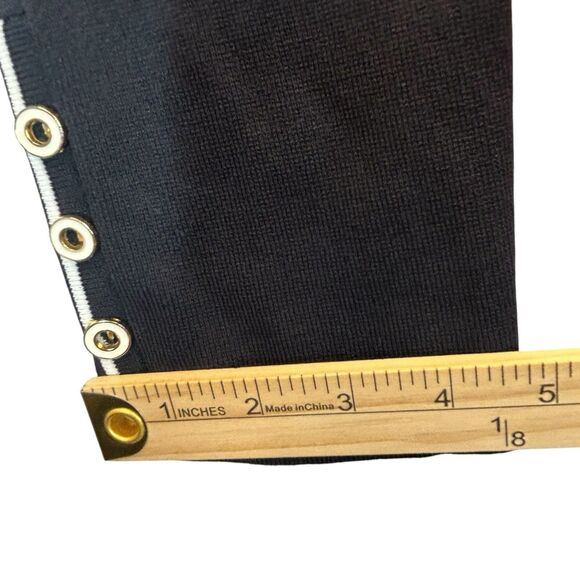 Tesori Sweater Jacket Blazer Cardigan Womens Sz L Black White Trim Button Up NOS - Picture 8 of 16